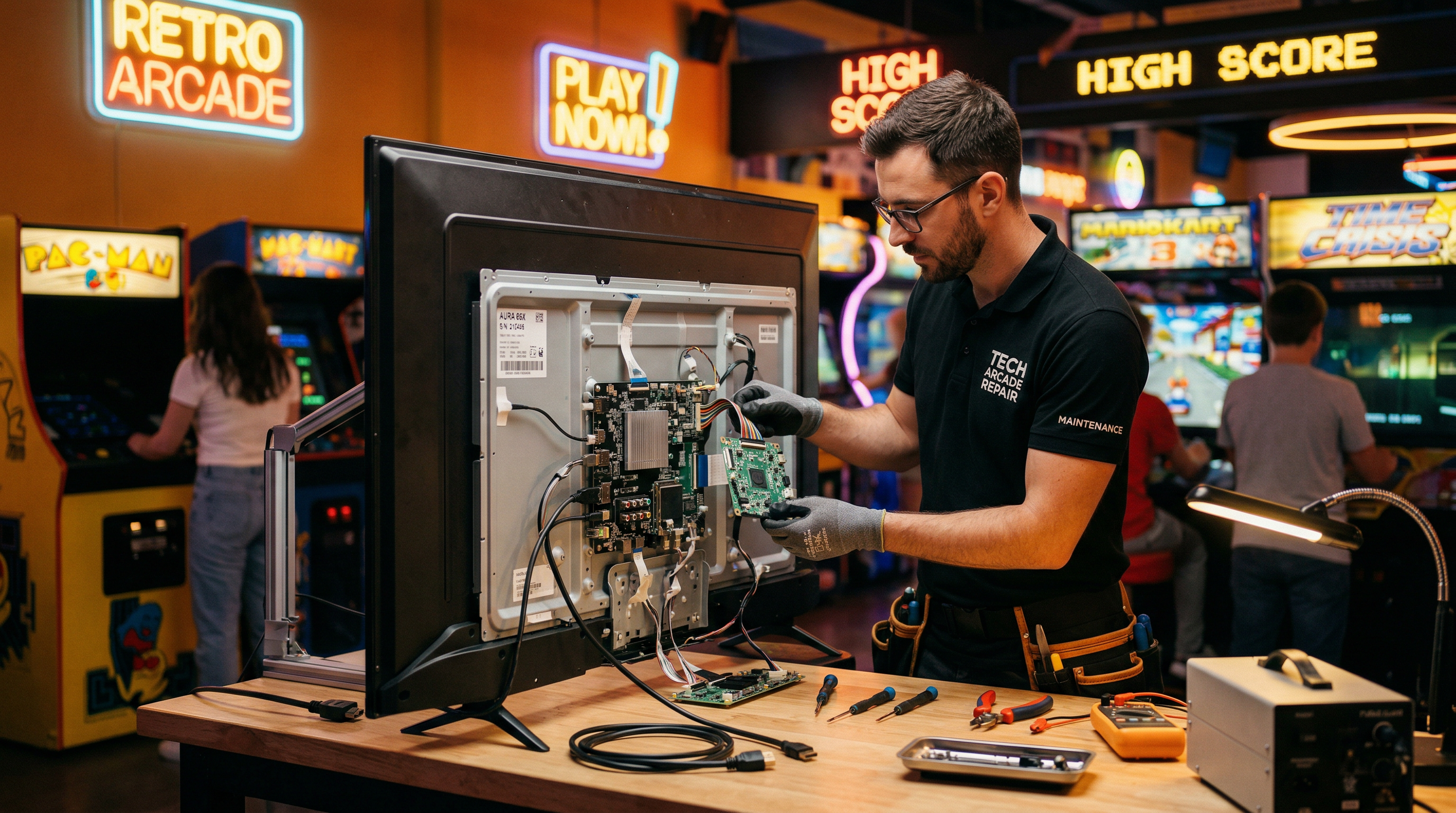 TrySoftly Hardware-Platine auf einem Monitor